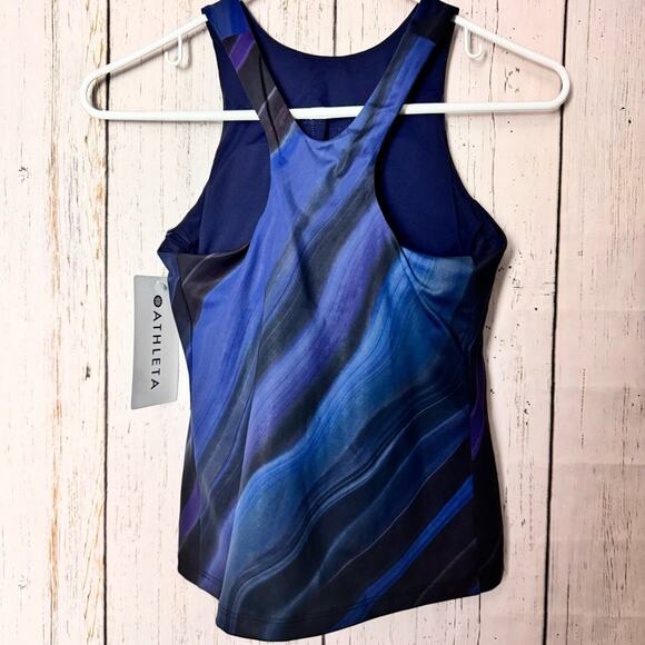 Athleta Women's Sporty Athletic Racerback Lightning Print Support Top Sz XS - Picture 14 of 16